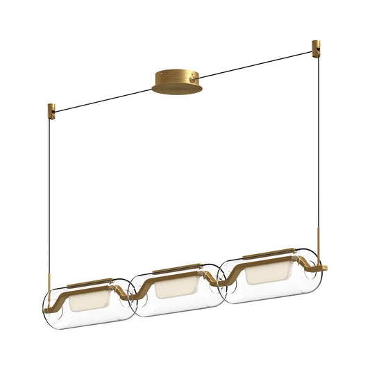 Hilo LED Linear Pendant in Brushed Gold Finish | Kuzco Lighting
