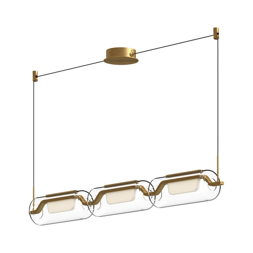 Hilo LED Linear Pendant in Brushed Gold Finish | Kuzco Lighting