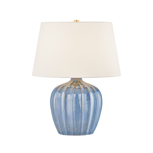 Myla Table Lamp by Mitzi in Aged Brass/Ceramic Spring Lake Finish 