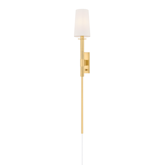 Ginny Plug-In Sconce by Mitzi in Aged Brass Finish 