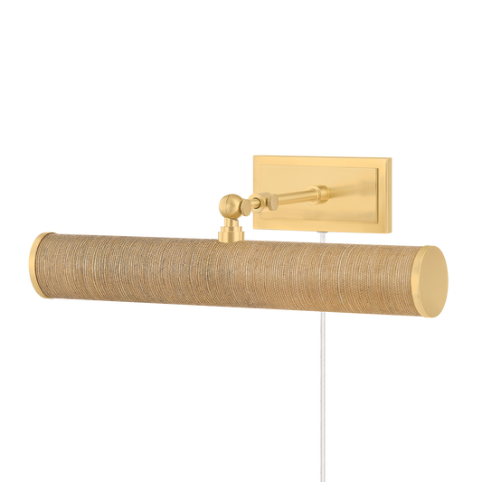 Holly Picture Light by Mitzi in Aged Brass/Grasscloth Finish 