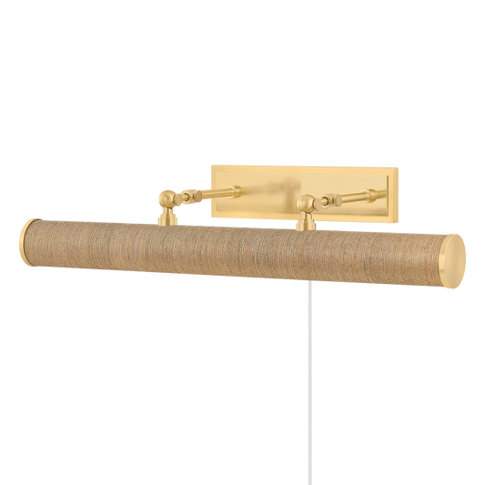 Holly Picture Light by Mitzi in Aged Brass/Grasscloth Finish 