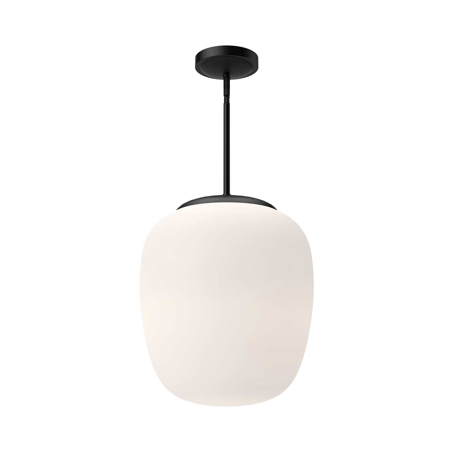 Holden 14-in Matte Black/Opal Matte Glass 1 Light Pendant by Alora Lighting | PD541014MBOP | Alora Lighting