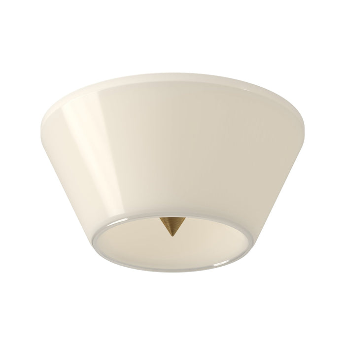 Holt LED Flush Mount in Brushed Gold/Glossy Opal Glass Finish | Kuzco Lighting