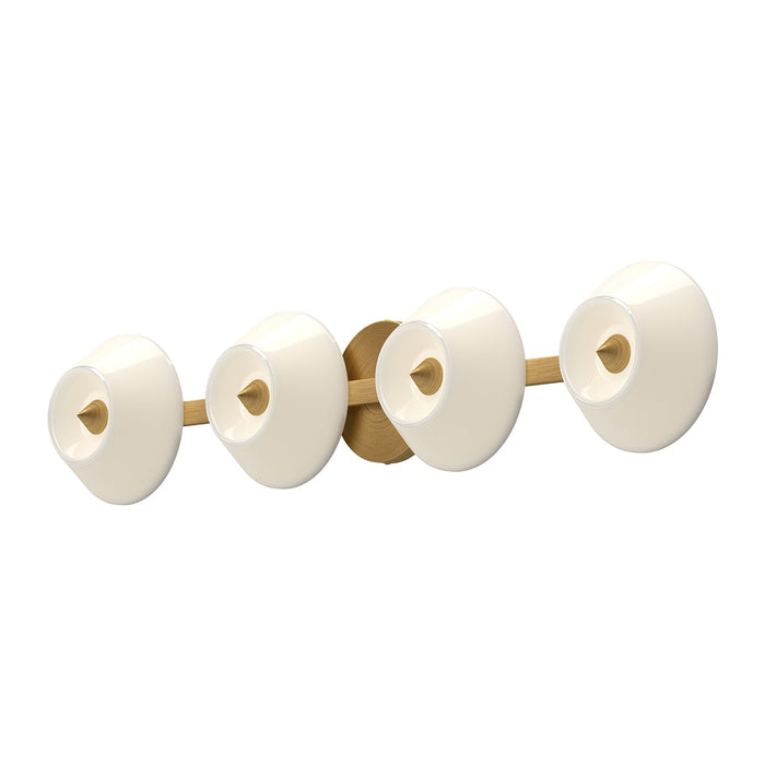 Holt LED Vanity in Brushed Gold/Glossy Opal Glass Finish | Kuzco Lighting