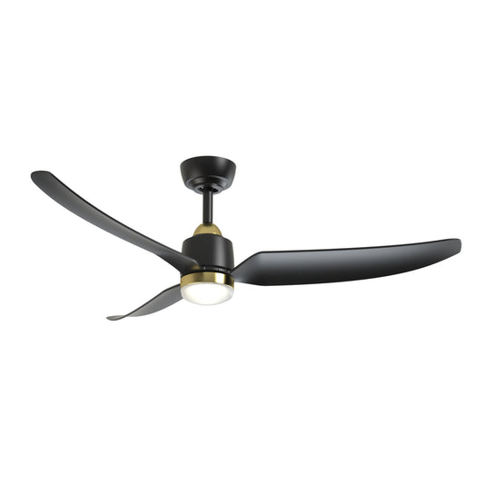 Hugo Ceiling Fan in Brushed Gold/Matte Black Finish | Kuzco Lighting