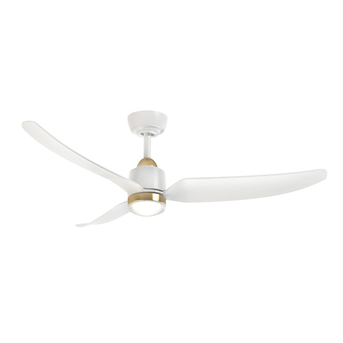 Hugo Ceiling Fan in Brushed Gold/Matte White Finish | Kuzco Lighting