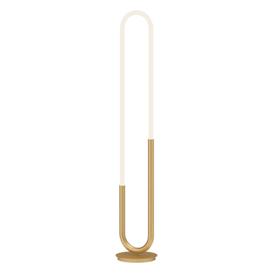 Huron LED Floor Lamp in Brushed Gold Finish | Kuzco Lighting