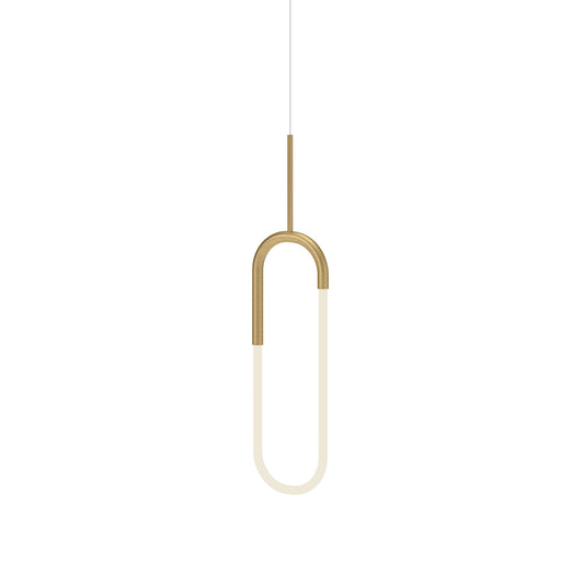 Huron LED Pendant in Brushed Gold Finish | Kuzco Lighting