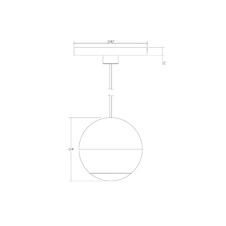 Hemisphere LED Mini Pendant - Diagram