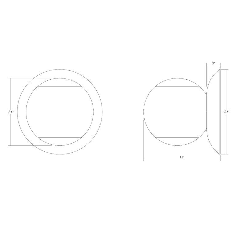 Hemisphere Up/Down LED Wall Sconce - Diagram