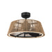 Isla LED Ceiling Fan in Matte Black/Braided Rope Finish | Kuzco Lighting