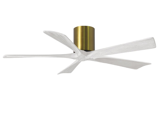 Irene Hugger 5-Blade Ceiling Fan - Brushed Brass Finish with Matte White Blades