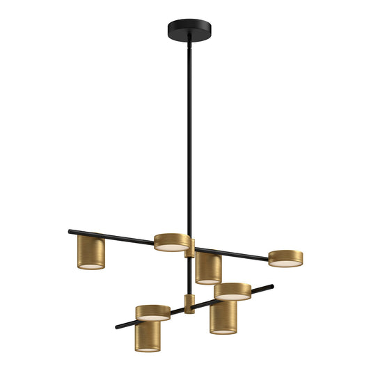 Jayden LED Chandelier in Black/Brushed Gold Finish | Kuzco Lighting