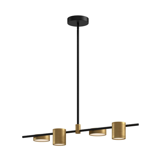 Jayden LED Linear Pendant in Black/Brushed Gold Finish | Kuzco Lighting