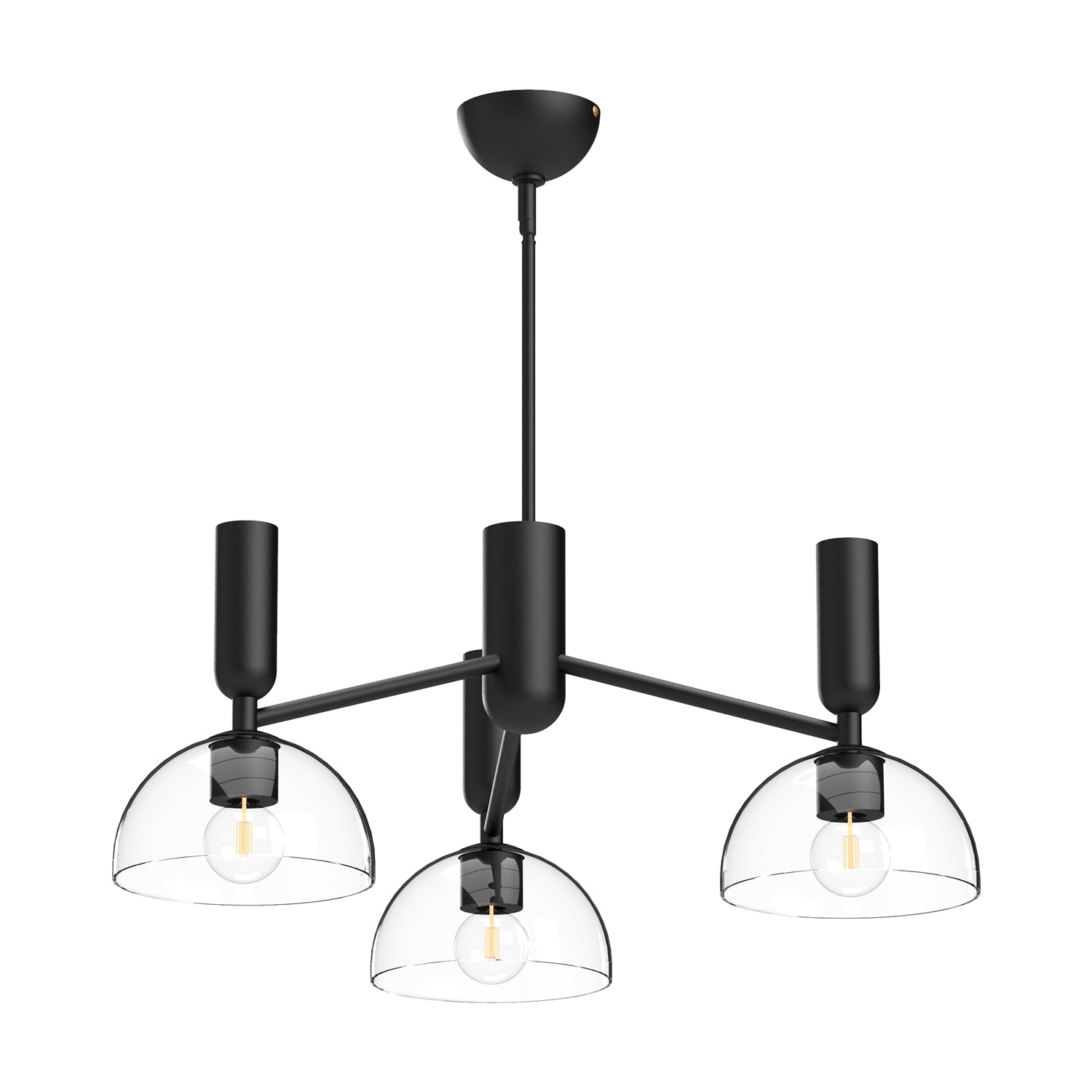 Jude 38-in Clear Glass/Matte Black 3 Lights Chandelier by Alora Lighting | CH563335MBCL | Alora Lighting