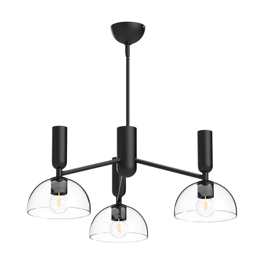 Jude 38-in Clear Glass/Matte Black 3 Lights Chandelier by Alora Lighting | CH563335MBCL | Alora Lighting