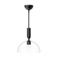 Load image into Gallery viewer, Jude 12-in Clear Glass/Matte Black 1 Light Pendant by Alora Lighting | PD563012MBCL | Alora Lighting
