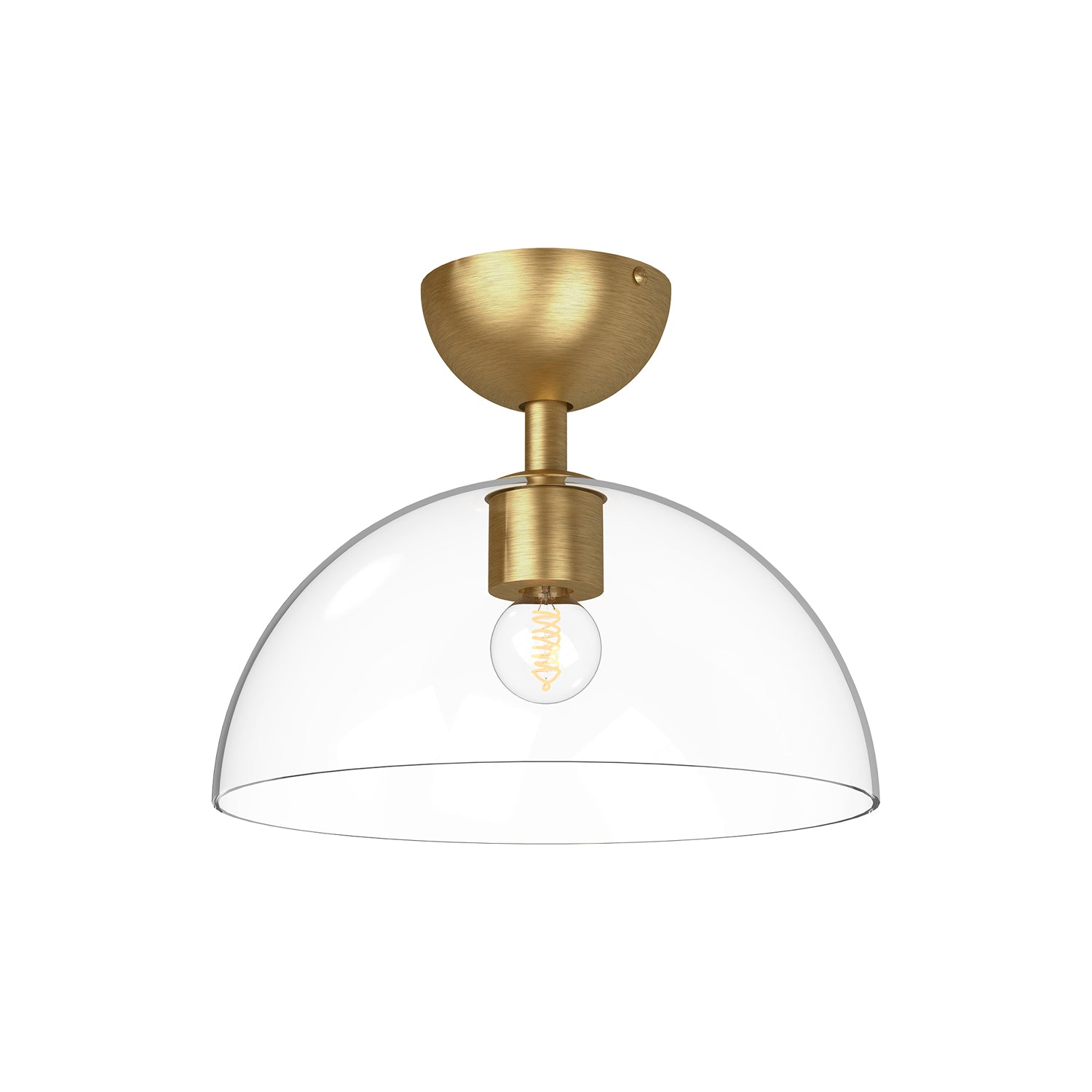 Jude 12-in Brushed Gold/Clear Glass 1 Light Semi Flush Mount by Alora Lighting | SF563012BGCL | Alora Lighting