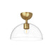 Jude 12-in Brushed Gold/Clear Glass 1 Light Semi Flush Mount by Alora Lighting | SF563012BGCL | Alora Lighting
