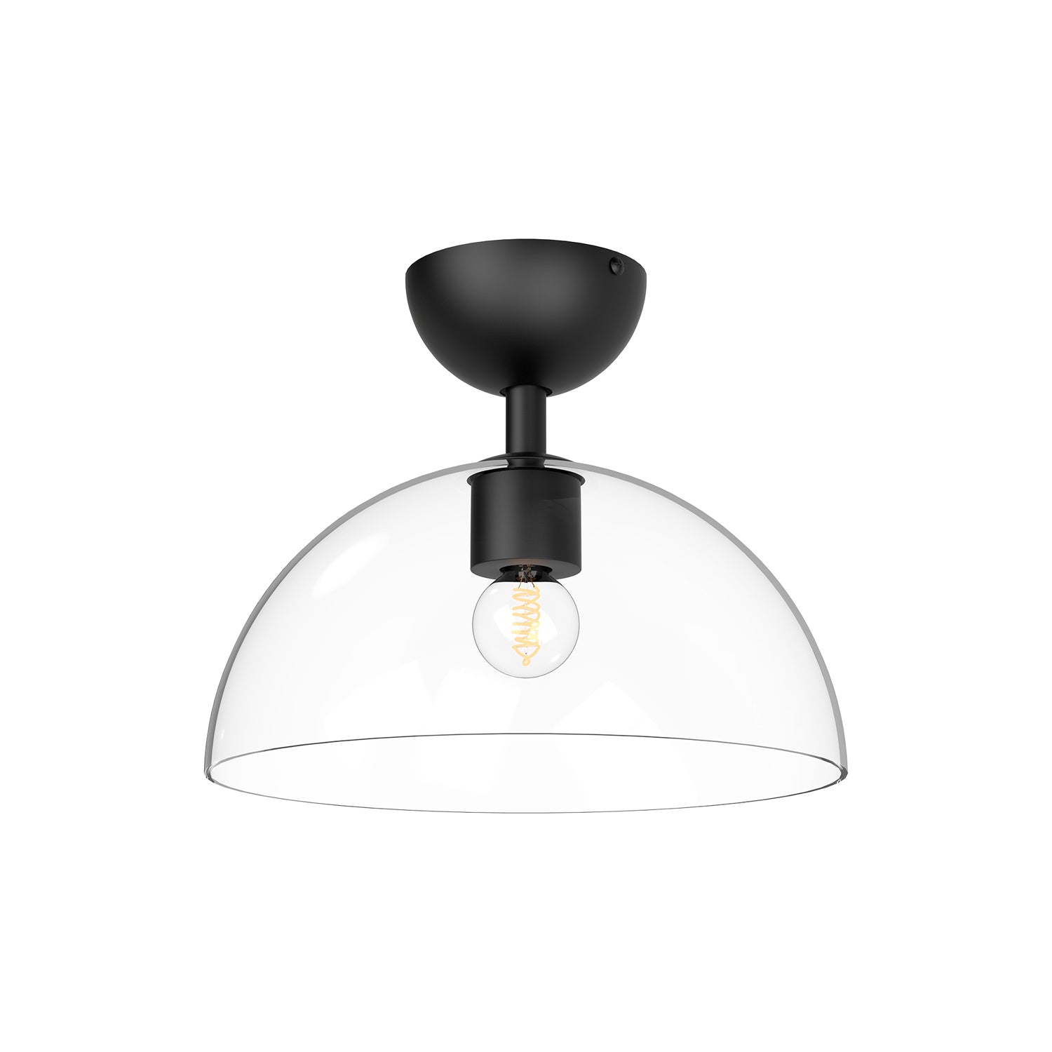 Jude 12-in Clear Glass/Matte Black 1 Light Semi Flush Mount by Alora Lighting | SF563012MBCL | Alora Lighting
