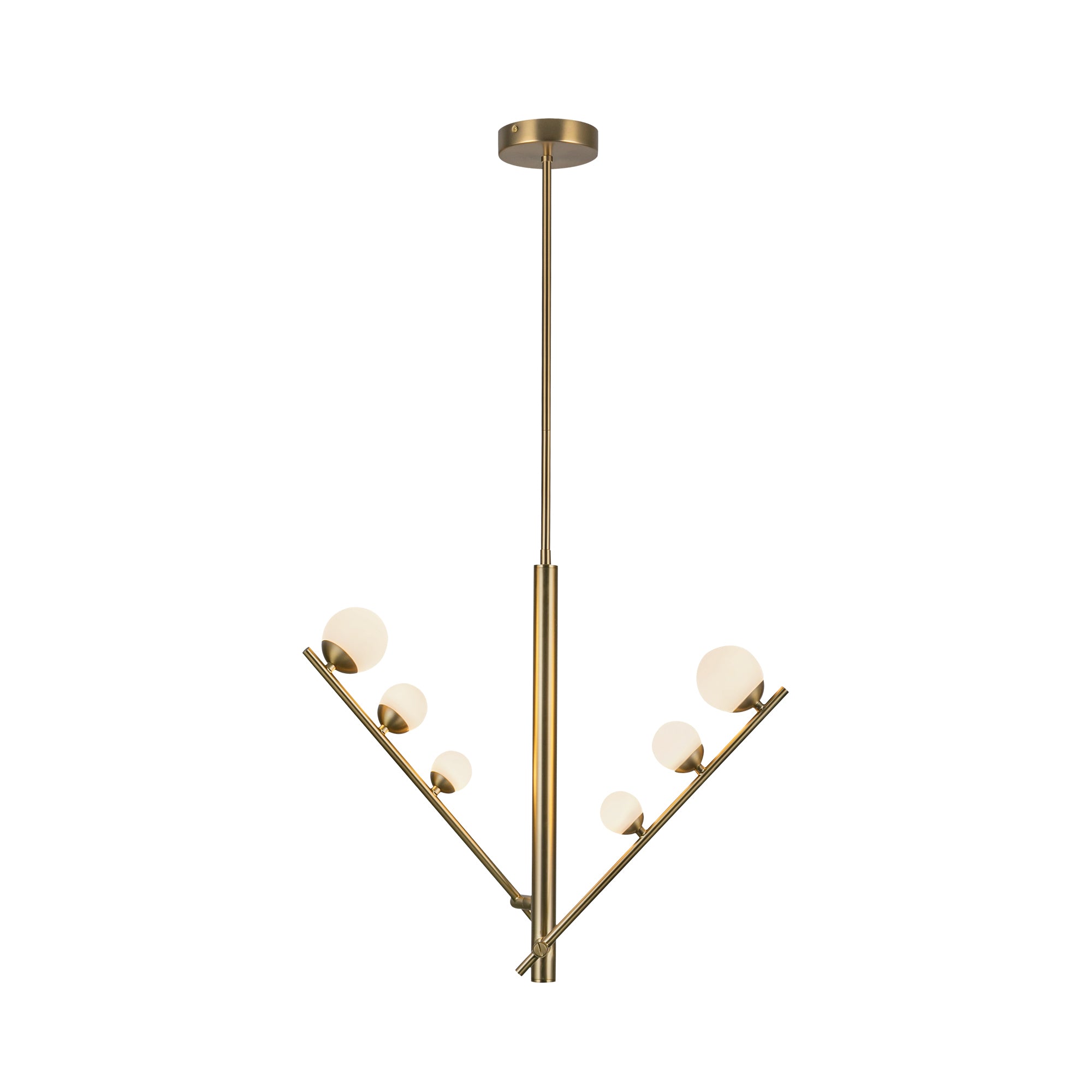 Cypress LED Pendant in Brushed Gold/Opal Glass Finish | Kuzco Lighting