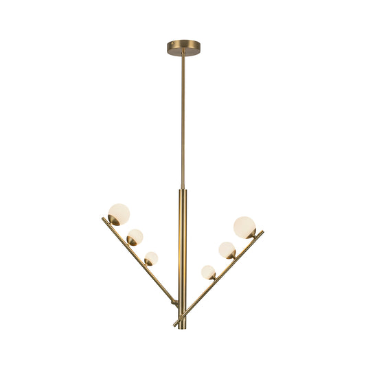Cypress LED Pendant in Brushed Gold/Opal Glass Finish | Kuzco Lighting