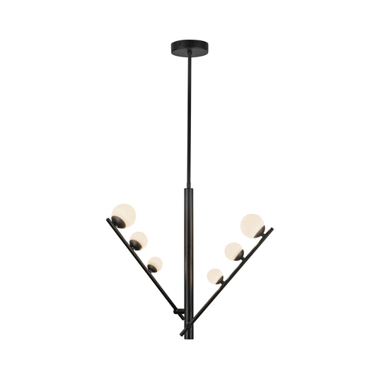 Cypress LED Pendant in Black/Opal Glass Finish | Kuzco Lighting