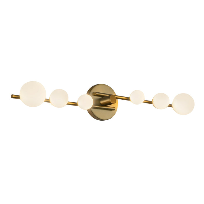Cypress LED Vanity in Brushed Gold/Opal Glass Finish | Kuzco Lighting