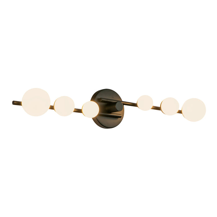 Cypress LED Vanity in Black/Opal Glass Finish | Kuzco Lighting