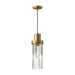Kent 5-in Brushed Gold/Clear Ribbed Glass 1 Light Pendant by Alora Lighting | PD435605BGCR | Alora Lighting