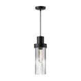 Load image into Gallery viewer, Kent 5-in Clear Ribbed Glass/Matte Black 1 Light Pendant by Alora Lighting | PD435605MBCR | Alora Lighting
