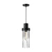 Kent 5-in Clear Ribbed Glass/Matte Black 1 Light Pendant by Alora Lighting | PD435605MBCR | Alora Lighting