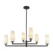 Krysta 35-in Matte Black/Opal Glass 6 Lights Chandelier by Alora Lighting | CH424135MBOP | Alora Lighting