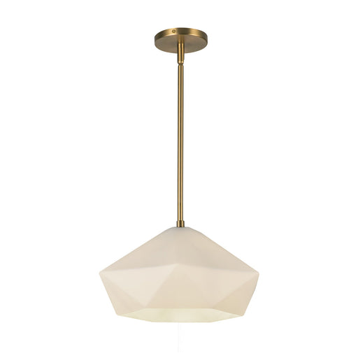 Krysta 14-in Brushed Gold/Opal Glass 1 Light Pendant by Alora Lighting | PD424514BGOP | Alora Lighting