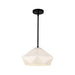Krysta 14-in Matte Black/Opal Glass 1 Light Pendant by Alora Lighting | PD424514MBOP | Alora Lighting
