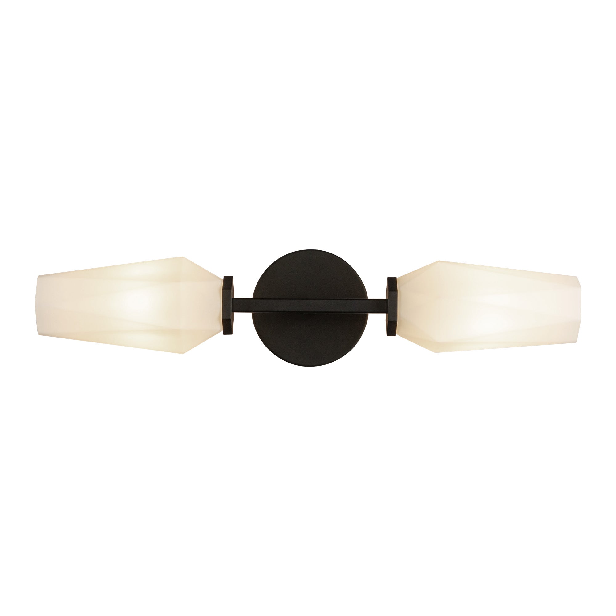 Krysta 20-in Matte Black/Opal Glass 2 Lights Wall Vanity by Alora Lighting | WV424720MBOP | Alora Lighting