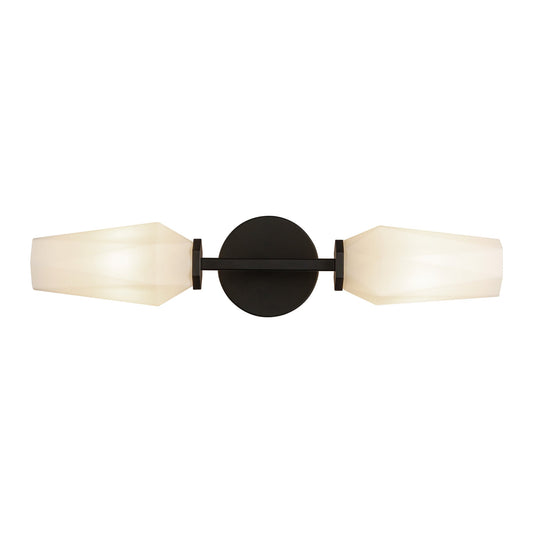 Krysta 20-in Matte Black/Opal Glass 2 Lights Wall Vanity by Alora Lighting | WV424720MBOP | Alora Lighting