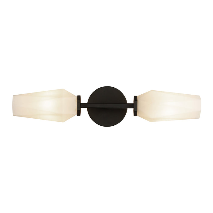 Krysta 20-in Matte Black/Opal Glass 2 Lights Wall Vanity by Alora Lighting | WV424720MBOP | Alora Lighting