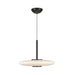 Kyoto LED Pendant in Black/Glossy Opal Glass Finish | Kuzco Lighting