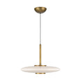 Load image into Gallery viewer, Kyoto LED Pendant in Vintage Brass/Glossy Opal Glass Finish | Kuzco Lighting
