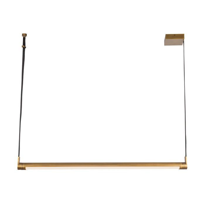 Laurence LED Linear Pendant in Vintage Brass Finish | Kuzco Lighting