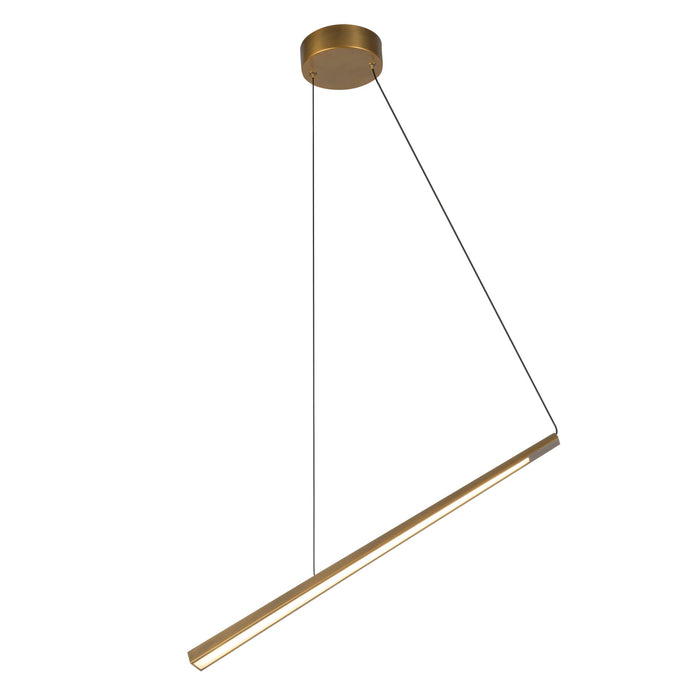 Lex LED Linear Pendant in Vintage Brass Finish | Kuzco Lighting