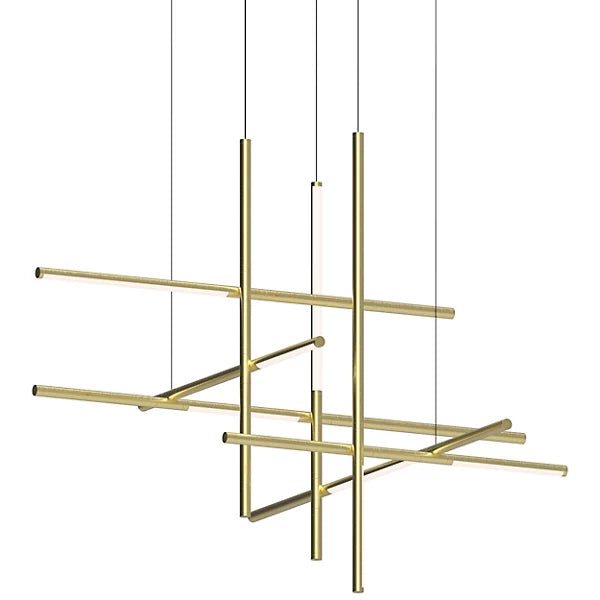 Labyrinth Intersections LED Chandelier - Brass