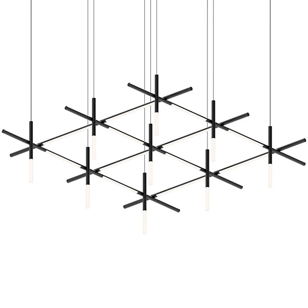 Labyrinth Square LED Chandelier - Satin Black