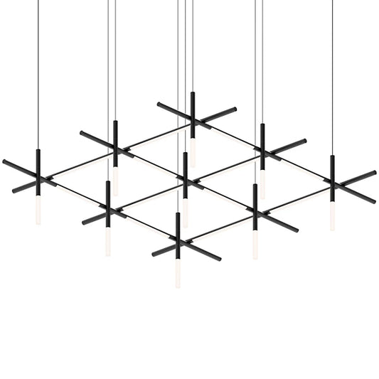 Labyrinth Square LED Chandelier - Satin Black