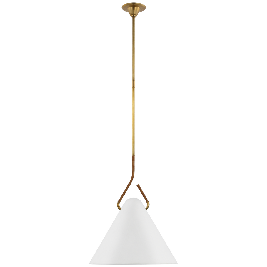 Laken Pendant Brass Natural Rattan