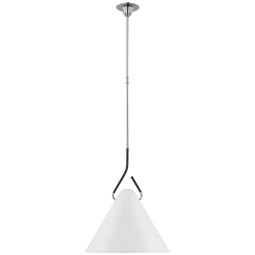 Laken Pendant Polished Nickel Black Rattan
