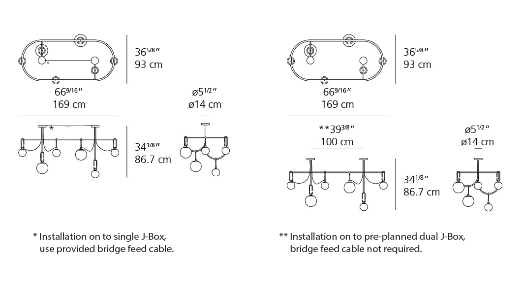 NH Elliptic Chandelier