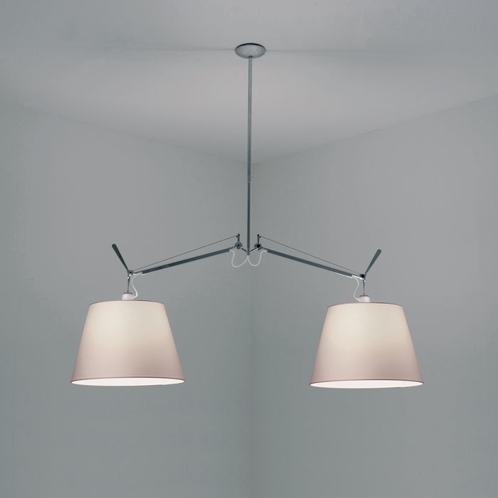 Tolomeo Double Shade Suspension by Artemide  - Parchment Finish
